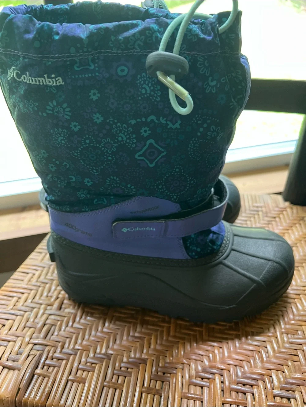 Columbia Youth Big Kids4 Snow Boots Purple Waterproof Insulated Removable Liners
